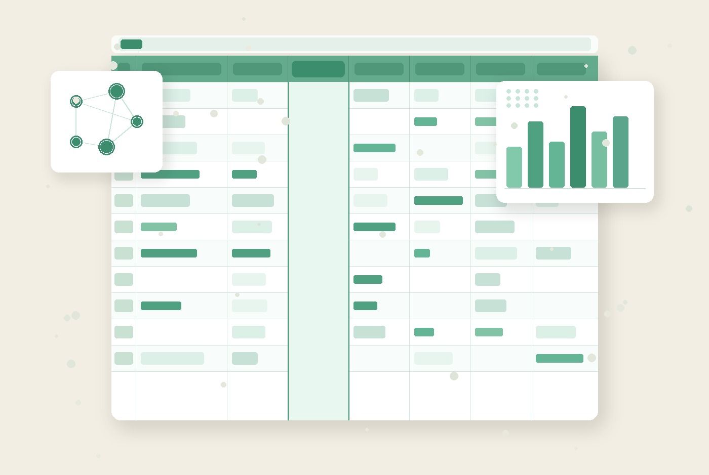 Обложка статьи «Нейросеть для Excel: ИИ для таблиц и формул бизнесу»: левитирующие предметы на кремовом фоне, фирменный 3D-стиль Antigraviti